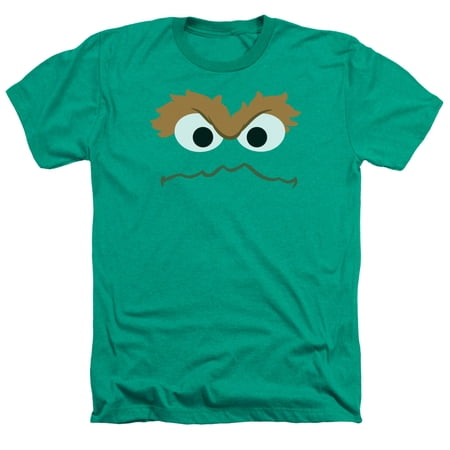 Sesame Street - Oscar Face - Heather Short Sleeve Shirt - XX-Large