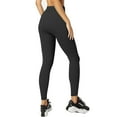 thumbnail image 4 of TTUHYWXI High Waisted Leggings for Women - Tummy Control Soft Opaque Printed Pants with Camo, Leopard for Workout Skating (Black, M), 4 of 9