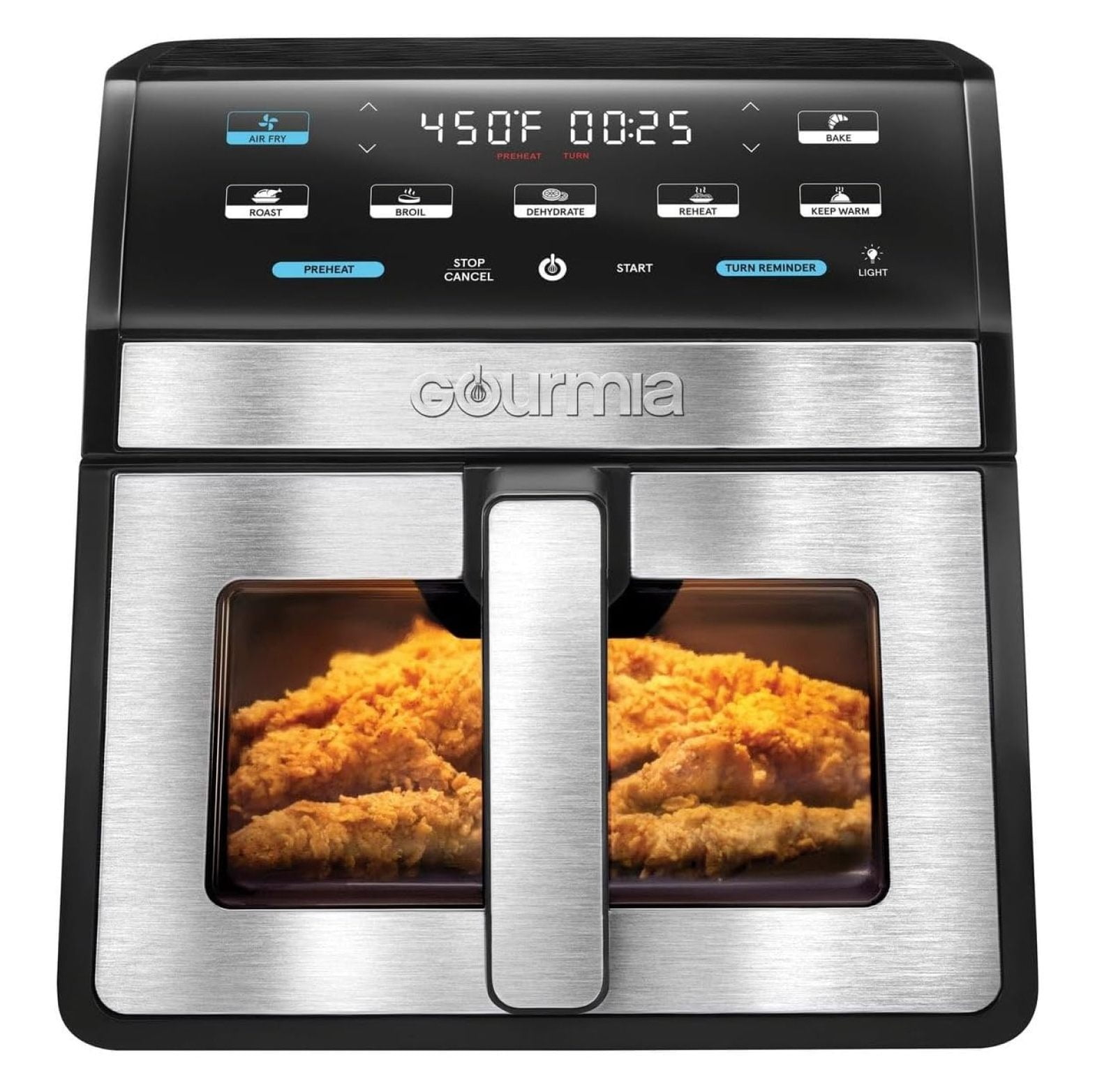 Gourmia Digital 8 qt Air Fryer, Black - Window, Light