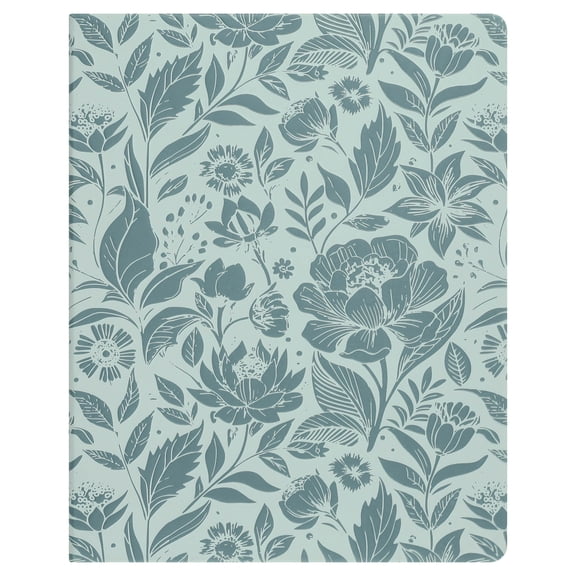 Pen+Gear Simulated Leather Journal, Green Floral, Ruled, 120 Pages, 8” x 10”