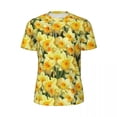 thumbnail image 5 of Yellow Flower T-Shirt Summer Daffodil Floral Print Casual T-Shirts Hip Hop Tshirt For Co, 5 of 5