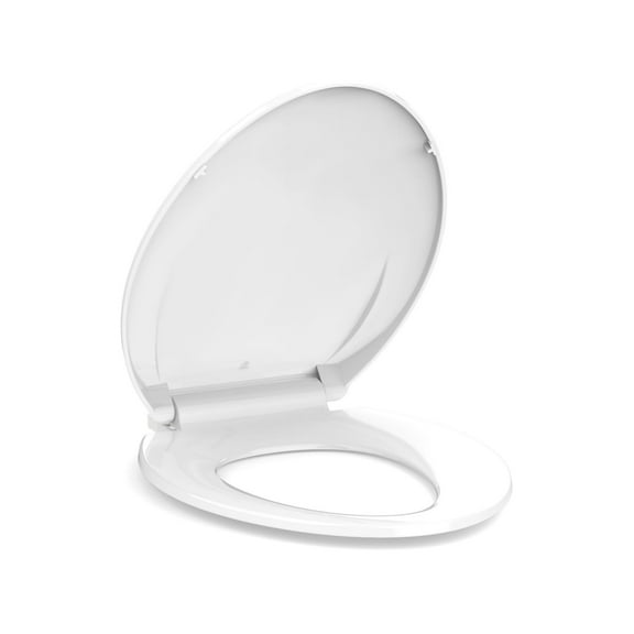 Toilet Seat, Elongated Toilet Seat with Quick-Release And Quick-Attach, Plastic Toilet Seat with Soft Close, Never Loosen, Easy Install and clean - White