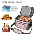 thumbnail image 5 of Cat in Teacup Pink Pattern Insulated Lunch Box for Women Men, Medium Leakproof Cooler Bag with Adjustable Strap, 10"x6.7"x8", 5 of 6
