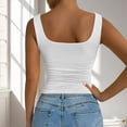 thumbnail image 4 of jowamay Square Neck Tank Top Slim Fit Casual Sexy Sleeveless T Shirt Camisole Casual Tanks Tops for Dating, 4 of 7