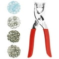thumbnail image 2 of 100Pcs Thickened Snap Fasteners Kit Metal Copper Five Claw Buckle Set with Hand Pressure Pliers DIY Sewing Buttons for Clothing Sewing, 2 of 9
