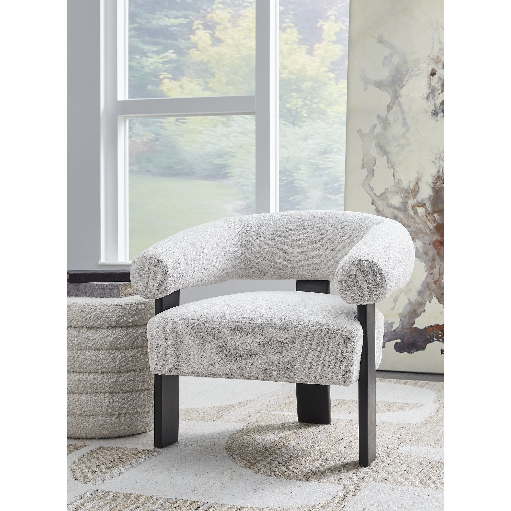 (2 pack) Signature Design by Ashley Dultish Barrel Back Accent Chair, Snow Gray