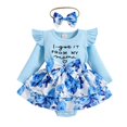 thumbnail image 6 of XBASW Baby Girls Jumpsuit + Pp Skirt +hair Band Spring Fall 3PCS Outfit Newborn Floral Pullover Romper Set for Girls 0-18M, 6 of 7