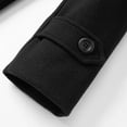 thumbnail image 5 of UVEASISHA Mens Fall Trench Coats Notched Collar Double Breasted Peacoat Wool Blend Casual Long Overcoats Winter Thick Warm Business Jackets Black M, 5 of 9