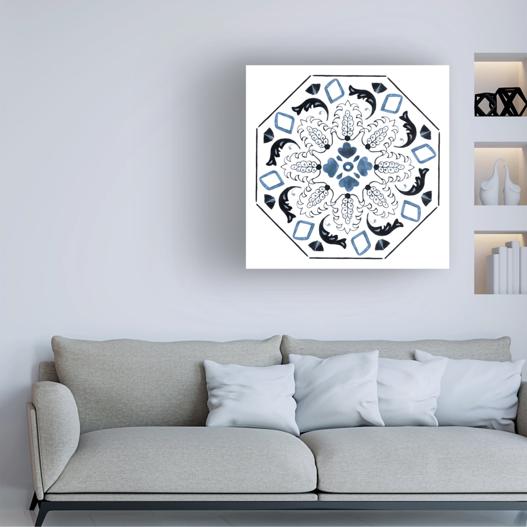Canvas Wall Art - Melissa Wang 'Bleu Indigo II' Wall Art for Living Room, Bedroom, or Office Décor by Trademark Fine Art - 18 x 18 Inches