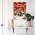 thumbnail image 4 of Canvas Wall Art, Red Green Christmas Framed Canvas Prints for Bathroom Hallway, Winter Snowflakes Xmas Trees Village Small Gallery Wrapped Wall Decor for Home Office, Gifts, 8"x10" Ship Next Day, 4 of 9