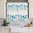 thumbnail image 2 of Dusty Blue Curtain Valances Set Solid Color Kitchen Curtains 36&nbsp;inch Length Rod Pocket Valance and Tiers 3 Piece Set Small Bedroom Bathroom Laundry Decor, 2 of 9