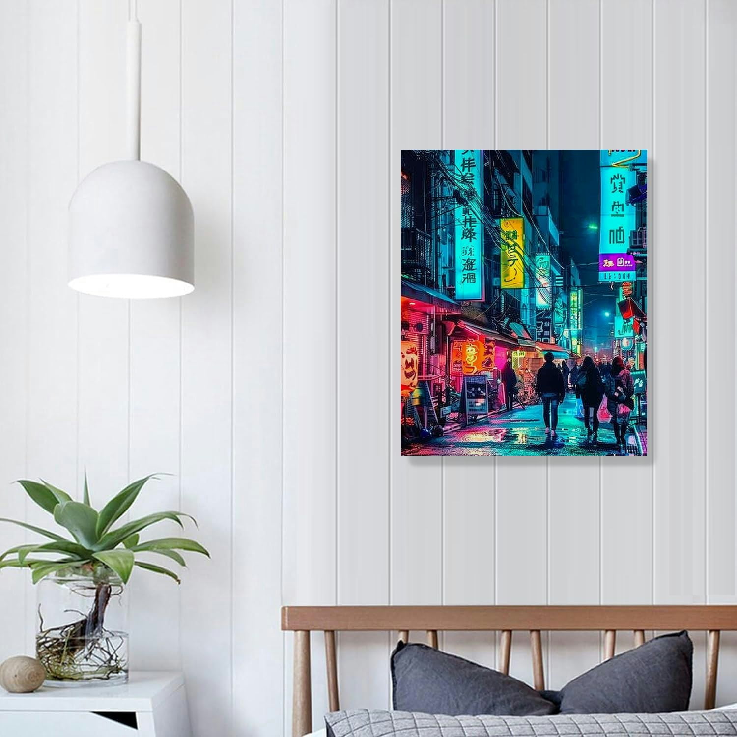 PIKWEEK Japanese Cityscape Wall Art Japan Cyberpunk Neon Posters
