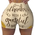 thumbnail image 2 of Haiem Thanksgiving With A Grateful Heart No Front Seam Biker Shorts for Women Yoga Workout Gym Bike Shorts with Tummy Control Moisture-Wicking-Small, 2 of 9