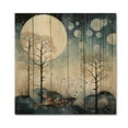 thumbnail image 3 of Designart "Japon Art Blue peaceful Zen Minamlism Landscape III" Japanese Print on Natural Pine Wood, 3 of 5