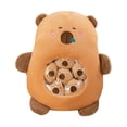 thumbnail image 2 of Almohada de bocadillos de animales Lindo animal de peluche de Cómodo cojín decorativo para habitación de niños Muñeco de peluche de marrón, 2 of 8