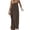 Coffee, variant on Womens Chiffon Maxi Dress Low Back Design Flowy Fabric Relaxed Silhouette for Vacation Wear Brown M