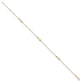 thumbnail image 2 of 14k Yellow GoldCubic Zirconia Polished Anchor Anklet, 2 of 3