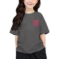 thumbnail image 1 of T-shirts Filles Enfants Imprimé Col Rond Manches Courtes T-Shirt Garçons Filles Bébé Tee Gris Foncé 5 Ans-6 Ans, 1 of 7
