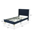 thumbnail image 4 of Tslinn Low Profile Upholstered Platform Bed,Twin Beds With Dark-Blue(Linen), 4 of 5