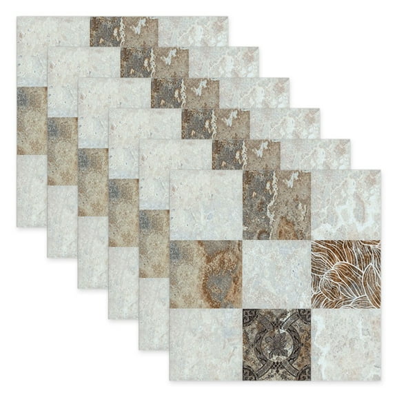 Fakrich 6 Pcs Self-Adhesive Mosaic Tile Transfer for Home Decor, Peel and Stick Tile Decal, Water-Proof Backsplash Tile Sticker for Kitchen Bathroom,A Style 8"x 8"