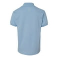 thumbnail image 5 of Hanes Cotton-Blend Kids` Jersey Polo, M, Light Blue, 5 of 5