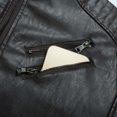 thumbnail image 3 of WIZUTIZ Men's Leather Jacket Solid Color Motorcycle Vintage Zipper Pocket Long Sleeve Hoodless PU Coat for Winter Casual Daily Outdoor Mens Fashion, 3 of 8