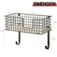 thumbnail image 3 of Oumilen Wall Mounted Ironing Board Hanger for T-Leg with Storage Basket and Removable Hooks, Brown, 3 of 7