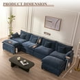 thumbnail image 3 of LAKPS 4-Seater Sectional Sofa Bed, Chenille Cloud Couch for Living Room, Navy, 3 of 8