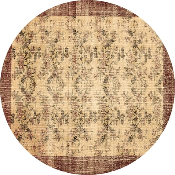 Ahgly Company Indoor Round Persian Brown Traditional Area Rugs, 8' Round