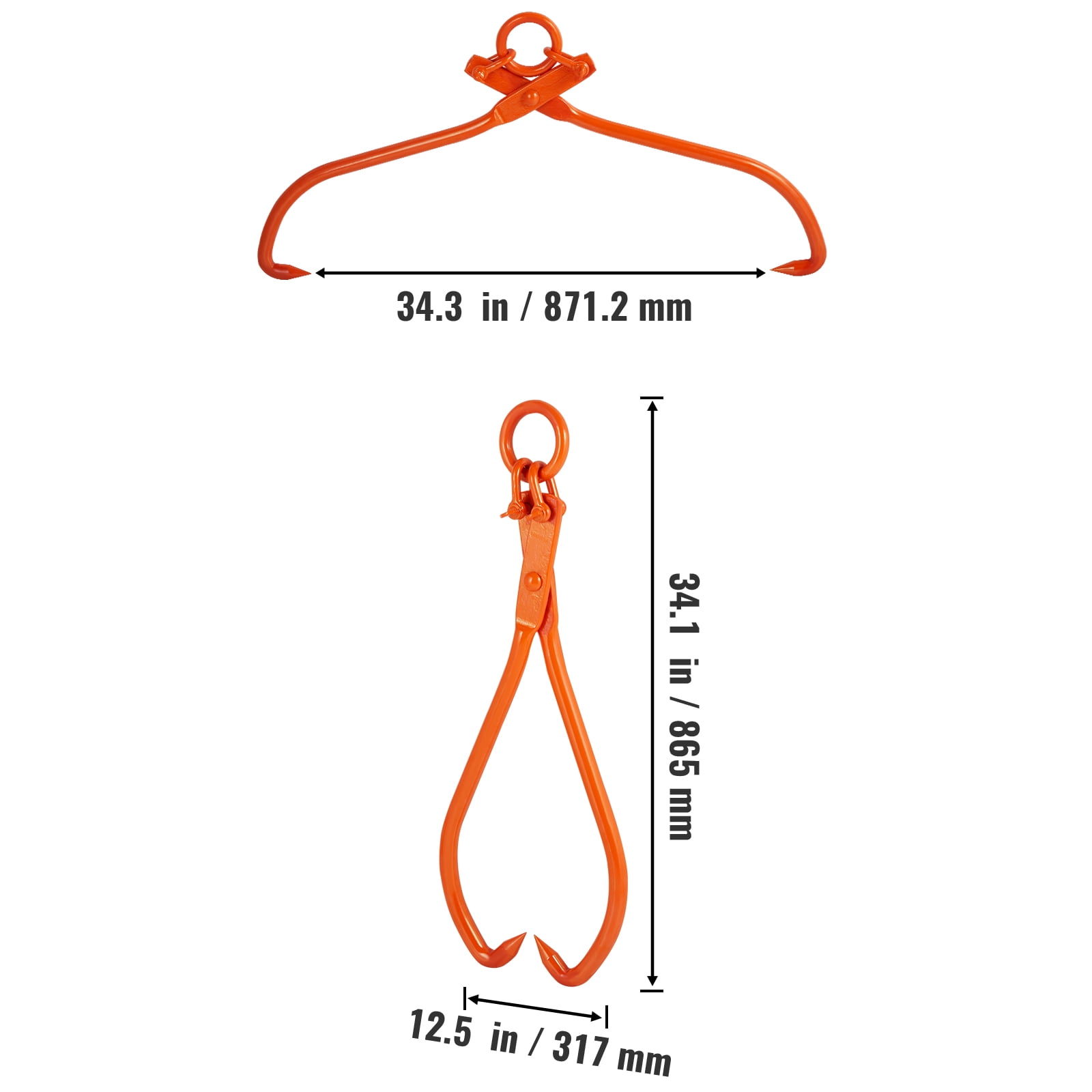 BENTISM Log Lifting Tongs Timber Claw Hook Logging Grabber 1543 lbs/700 kg Loading Capacity Log Lifting 32 inch 2