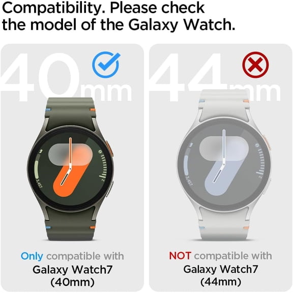 YUYAN-Rugged Armor Pro Designed for Samsung Galaxy Watch 7 40mm Case with Band Protective TPU Cover with Strap (2024) - Matte Black