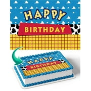 Toy Story Birthday Edible Image Cake Topper Personalized Birthday Sheet Decal Banner 1/4 Sheet