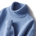 thumbnail image 5 of Suéter de lana pura, jersey de cuello alto para hombre, suéter grueso, suéter de cachemira de punto suelto de otoño e invierno, 5 of 5