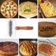 thumbnail image 5 of Cortador de masa con rodillo de acero inoxidable, rodillo de celosía para pizza, cortador de rodillo de celosía, herramientas de cocina para hornear para pastel, pizza, pastel, pan, 5 of 5
