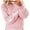 Pink, variant on Womens Sweater Solid Cable Ribbed Knitted Long Sleeve Crew Neck Casual Trendy Clothes 2025