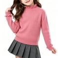 thumbnail image 2 of LIaqionyy Girls Mock Turtleneck Sweaters Long Sleeve Cute Basic Plain Tops Causal Comfy Soft Knit Sweater, 2 of 6