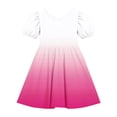 thumbnail image 5 of Ashirexll Girls Summer Dress Children Short Sleeve Round Neck Classic Back Solid Color Casual A-Line Dress for Preteen Kids, 5 of 7