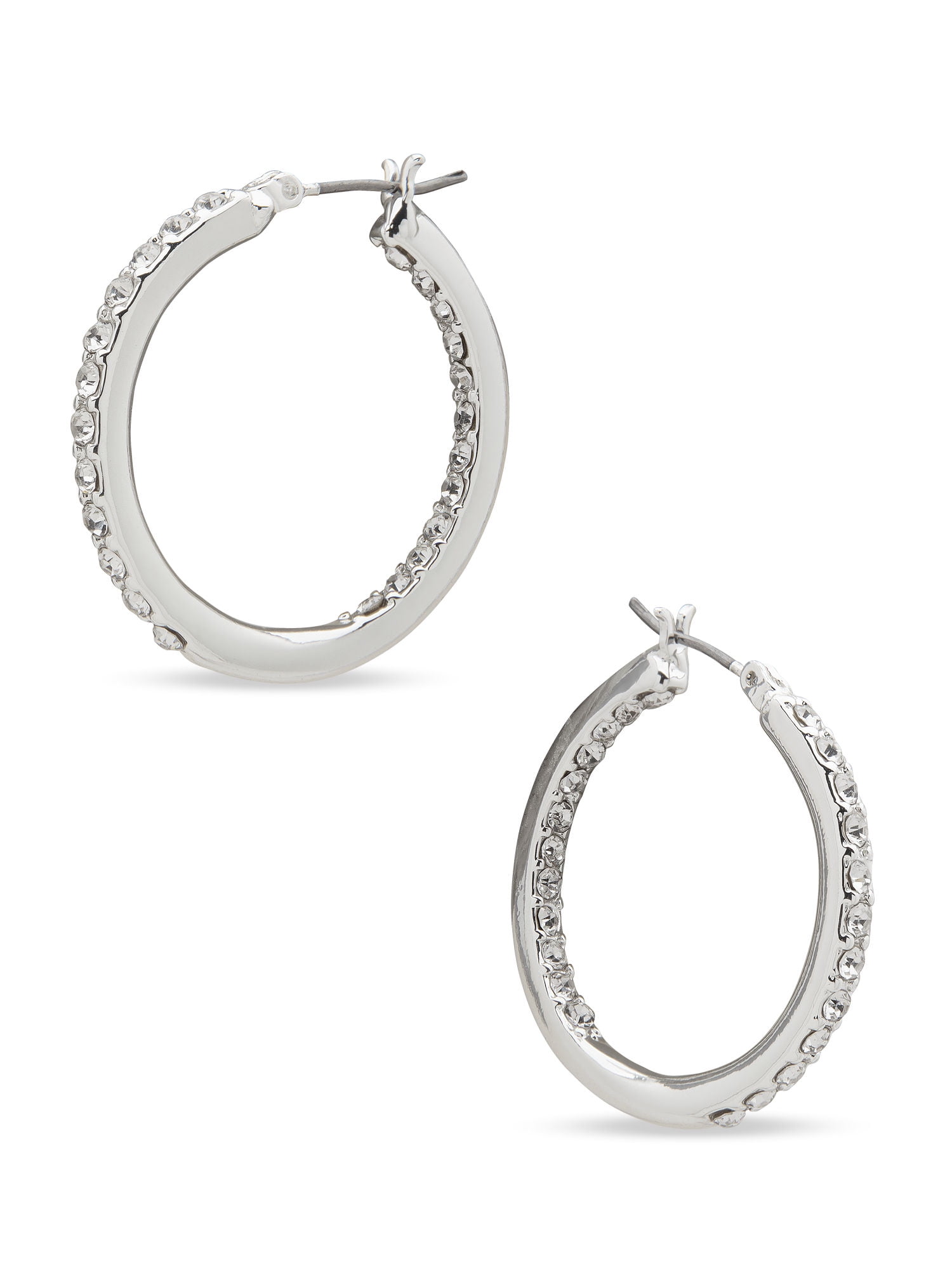 Silver hoop 2024 earrings walmart