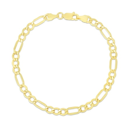 14K Yellow Gold 7in 4.6mm Figaro Chain Bracelet with Lobster Clasp