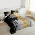 thumbnail image 3 of jejeloiu Splashing Ink Geometric Twin Comforter Sets,Black Gray Gold Bedding Set For Girls Teens Reversible 2-Piece, 3 of 8