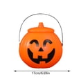 thumbnail image 3 of Halloween Portable Jack O Lantern Bucket Reusable Pumpkin Storage Pail Fall Holiday Candy Holder Indoor Outdoor Seasonal Party Yard Home Decor Supplies, 3 of 6