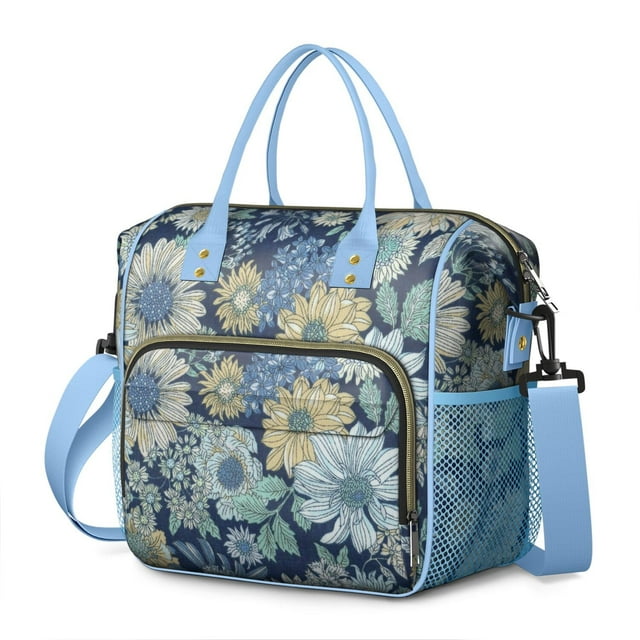 Sac à Lunch Aquarelle Florale Abstraite - Grand Sac Isotherme et Étanche, Design Imperméable et Multi-Poches