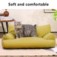 thumbnail image 5 of Pet Dog Cat Sofa Vintage，Leather Rectangle Pet Sofa Bed，PU Leather Dog Cat Pet Sofa Couch Chair ，Soft Pet Furniture for Small Medium Cats and Dogs，Home Pet Library Sofa Cat Puppy Faux Leather Couch, 5 of 6