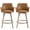 Brown Faux Leather - 2PCS, variant on Zesthouse 25.8" Swivel Counter Height Bar Stools Set of 2, Upholstered Faux Leather Barstool with Curved Back and Wood Legs, Mid Century Modern Counter Height Chairs for Pub Kitchen Island, Brown