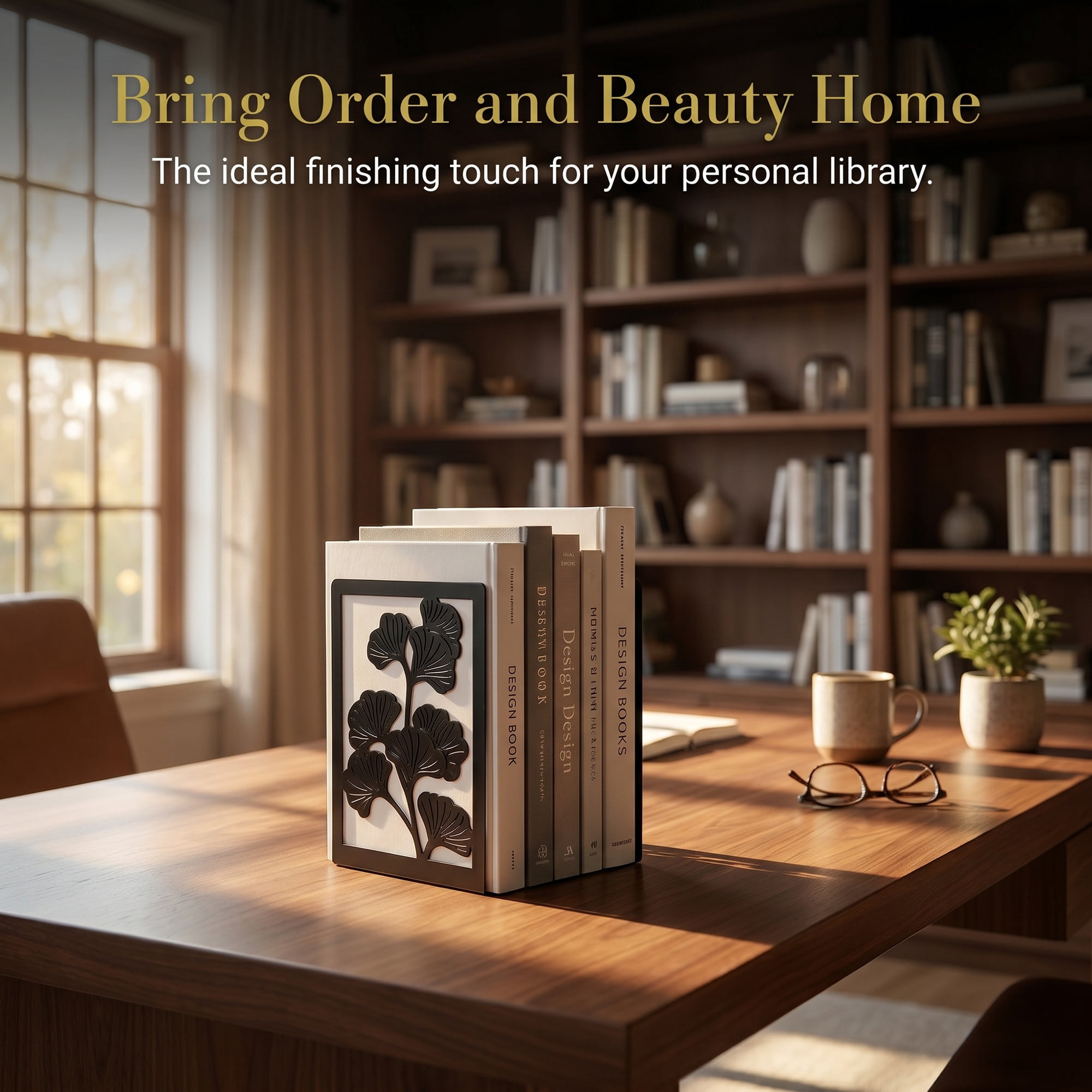Unique Bargains Decorative Non-Skid Hollow-out Metal Bookends for Home Black  Style A 4.7"x3.5"x7"
