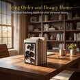 thumbnail image 4 of REGALWOVEN Decorative Metal Bookends, Large Book Ends for Shelves, Non-Skid Hollow-out Book Stopper for Home 2Pcs Black  Style A 4.7"L x 3.5"W x 7"H, 4 of 5