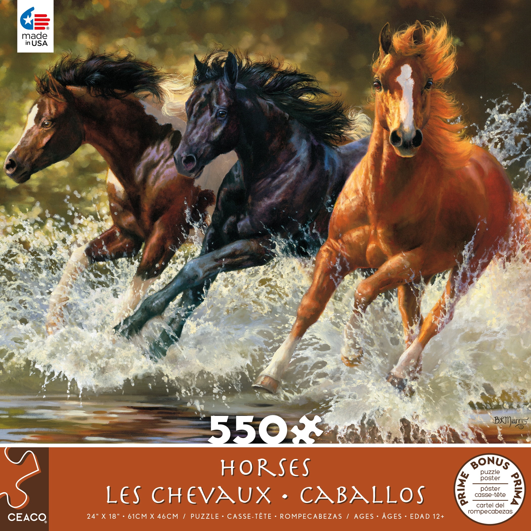 Ceaco 550-Piece Horses Splash Interlocking Jigsaw Puzzle