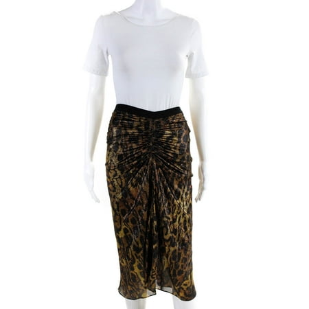 

Isabel Marant Etoile Women s Animal Print Midi Skirt Gold Size 34