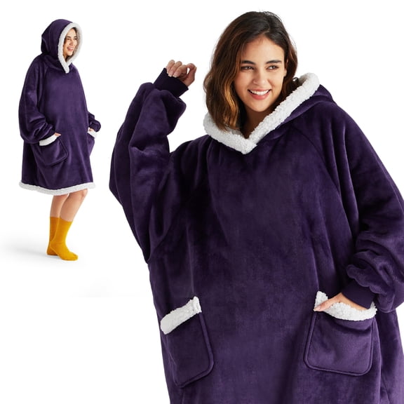Sudadera con capucha Bedsure Ultra Violet para adultos y niños