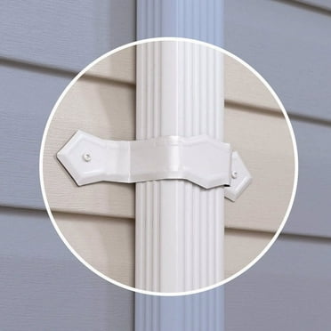 AMERIMAX Gutter Downspout Band, White Aluminum, Fits 2 x 3-In. & 3 x 4-In. Downspout